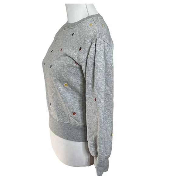 AG Adriano Goldschmied Girls Gray Star Embroidered Sweatshirt Big Kids M - Picture 5 of 9